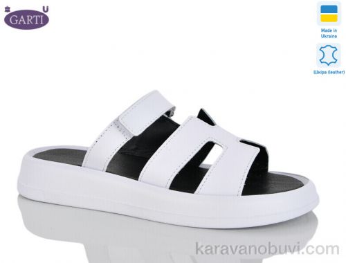 Шльопанці GARTI 6191 біла шкіра