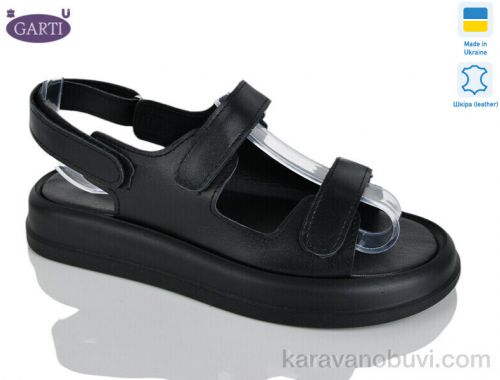 Босоніжки GARTI 0118 чорна шкіра