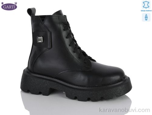 Черевики GARTI 308 чорна шкіра байка