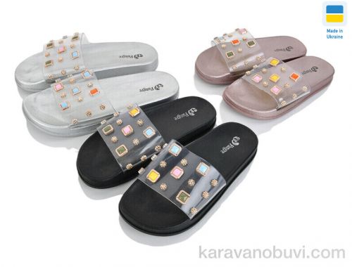 Шльопанці FANGRE Шльопки силікон брошка mix